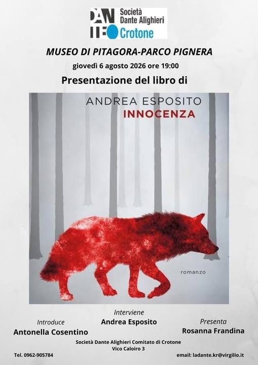 Locandina di Presentazione del libro INNOCENZA di Andrea Esposito