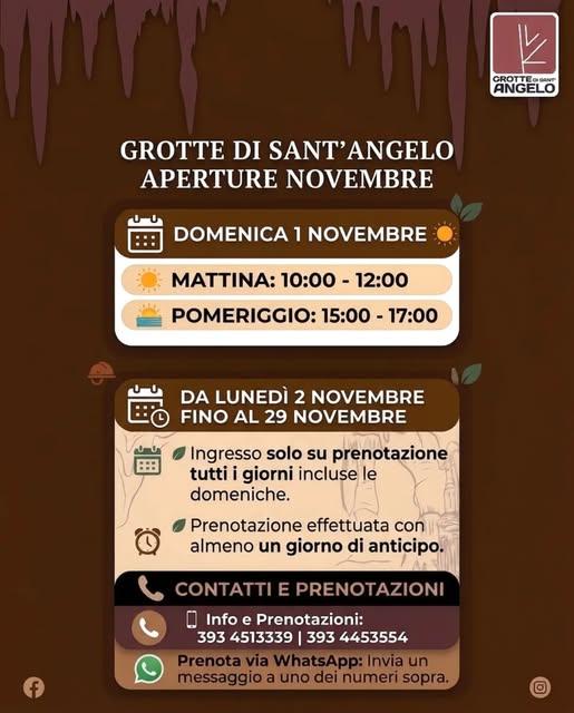Plakat von Apertura Novembre – Grotte di Sant'Angelo