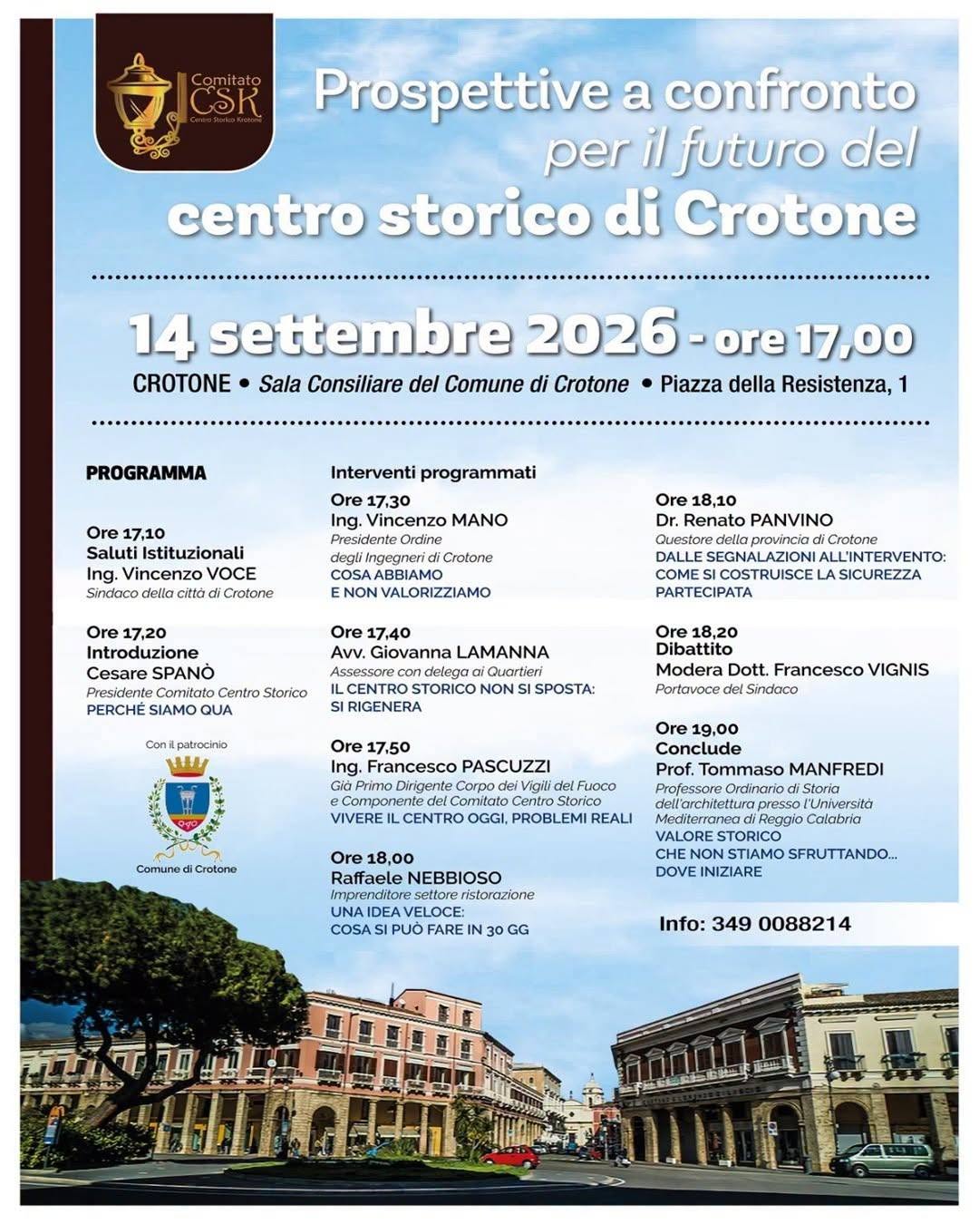 Locandina di Prospettive a confronto per il futuro del Centro Storico di Crotone