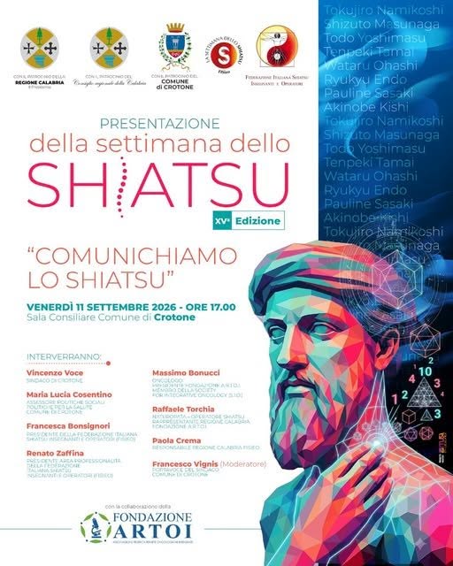 Locandina di Presentazione della settimana dello Shiatsu - XV Edizione "Comunichiamo lo Shiatsu"