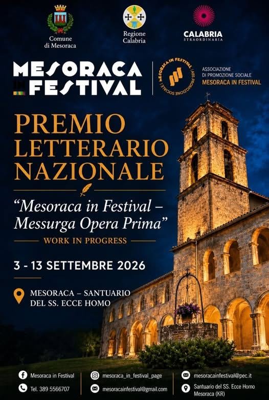 Locandina di Mesoraca Festival - Premio Letterario Nazionale "Mesoraca in Festival – Messurga Opera Prima"