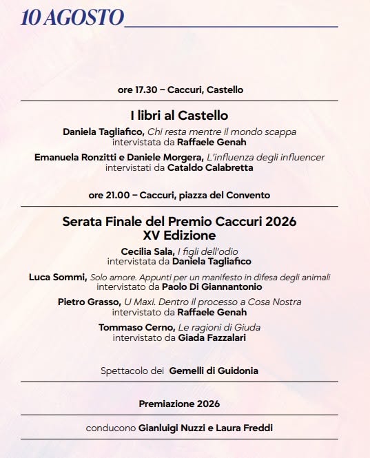 Locandina di Premio Caccuri 2026 - XV Edizione