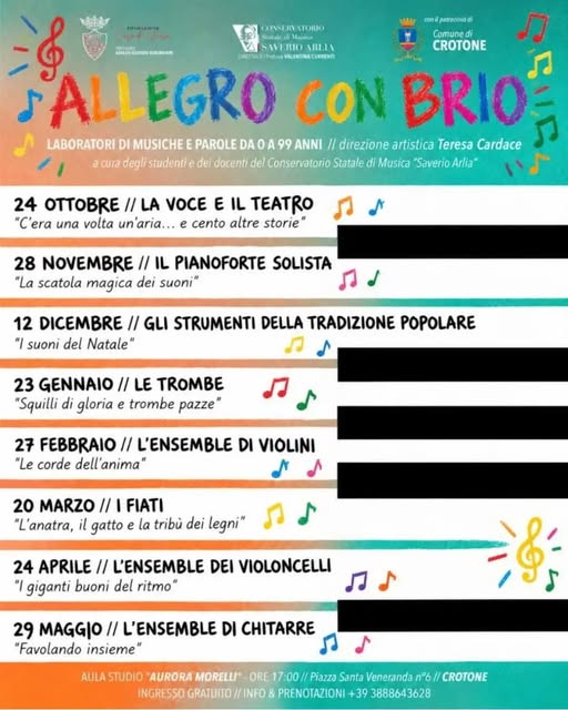 Affiche de Allegro con Brio - Laboratori di musiche e parole da 0 a 99 anni