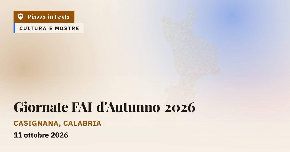 Giornate FAI d'Autunno 2026 - Casignana