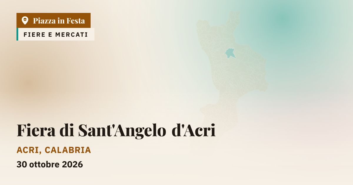 Fiera di Sant'Angelo d'Acri 2026